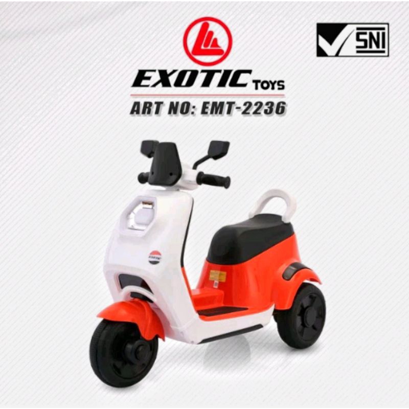 Motor Aki Vespa Exotic EMT-2236 Motor Mainan Anak Rechageable