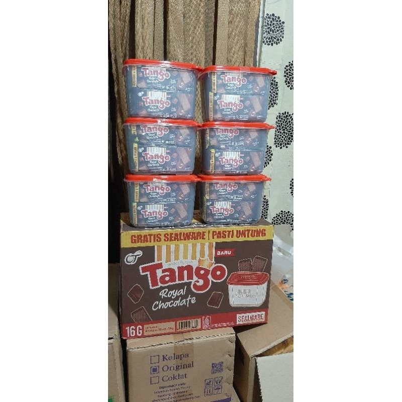 

Wafer Tango free SEALWARE 1 Dus isi 6 Toples 20 pcs 16 gram