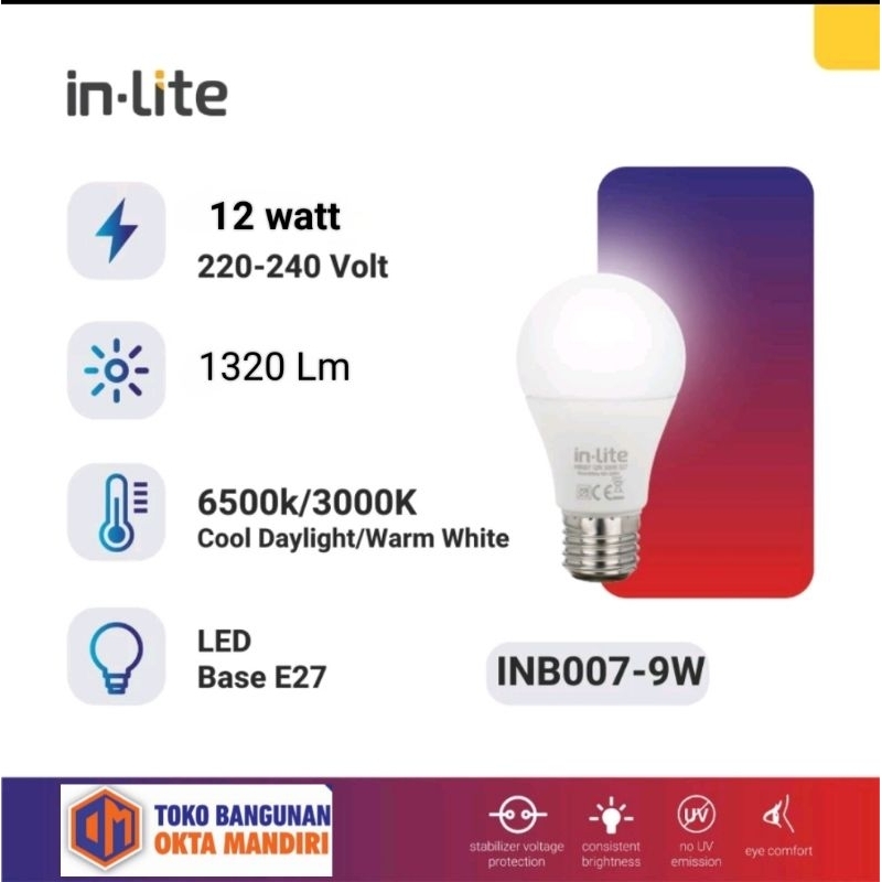 OKM- Lampu Bohlam LED In-Lite 12 watt
