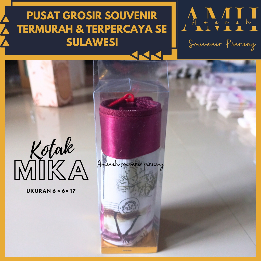 

( min order 10pcs ) Kotak Mika Souvenir Uk 6x6x17 Kotak Mika Murah