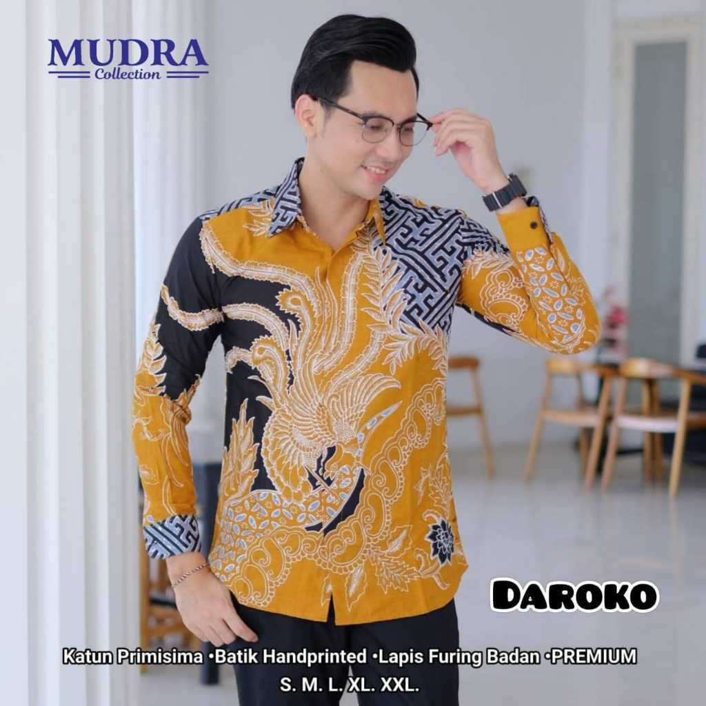 Batik Mudra Collection / Batik Pria Lengan Panjang / Batik Terbaru / Daroko / Mudra Hijab