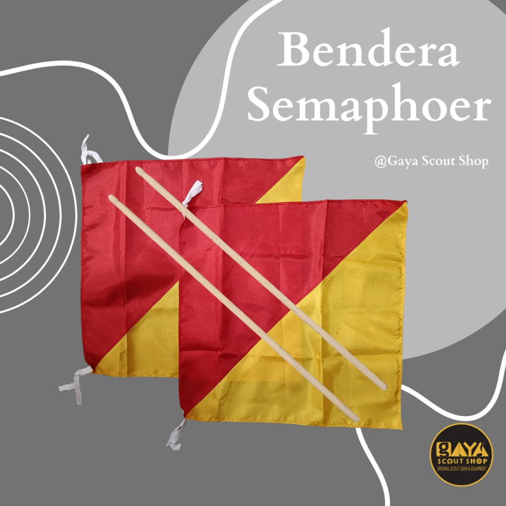 Bendera Semaphore Pramuka + Tongkat Semaphore Pramuka (Sepasang) Termurah