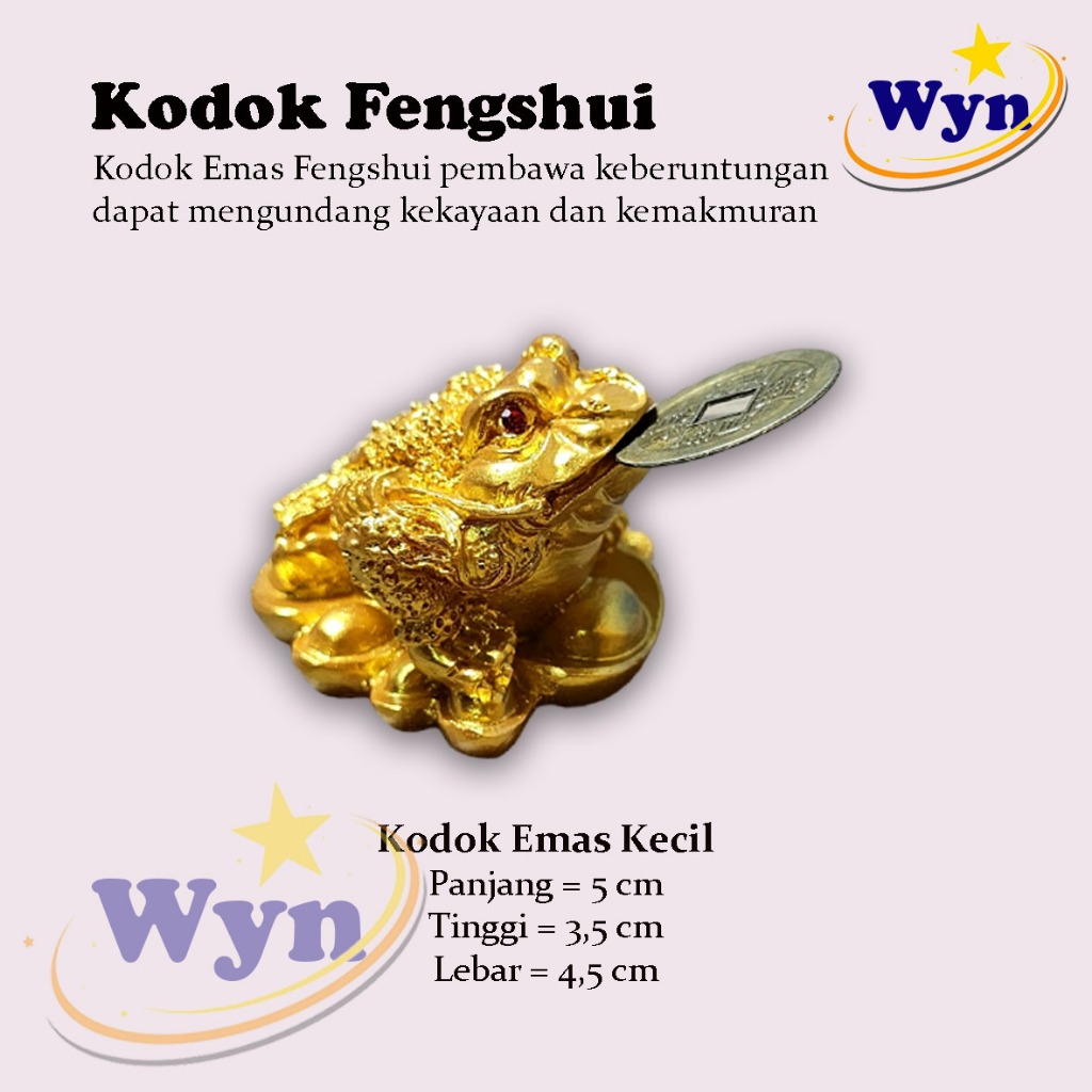Kodok Fengshui / Kodok Emas Kaki Tiga ukuran 5 cm