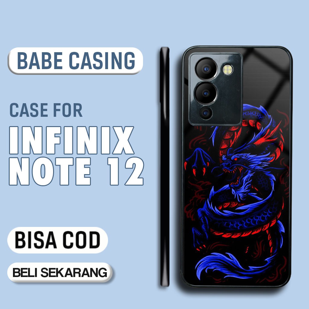 Case Infinix Note 12 Terbaru - Casing Infinix Note 12  - Motif Dragon - Hardcase Premium Glossy - So