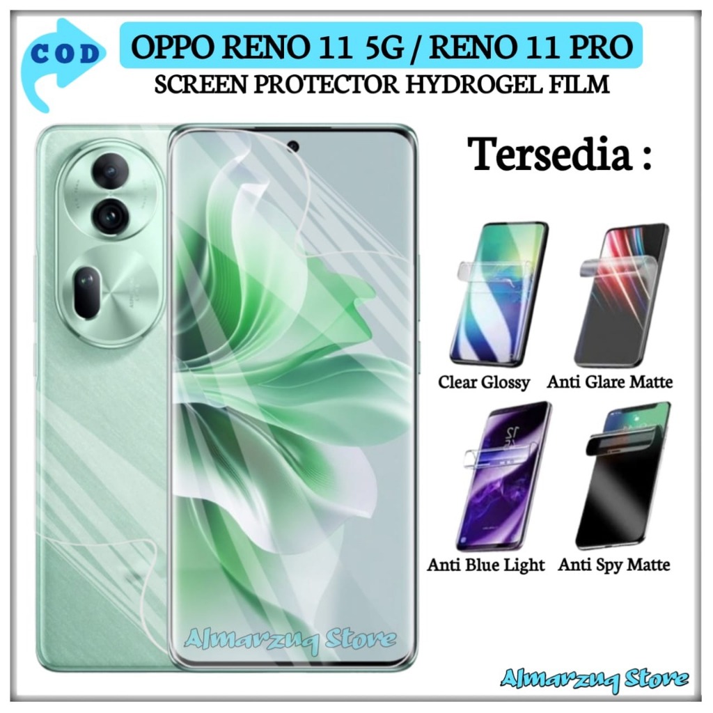 Anti Gores Hydrogel Film Oppo Reno 11 5G Reno 11 Pro Reno 11F 5G Screen Protector HP Full Cover