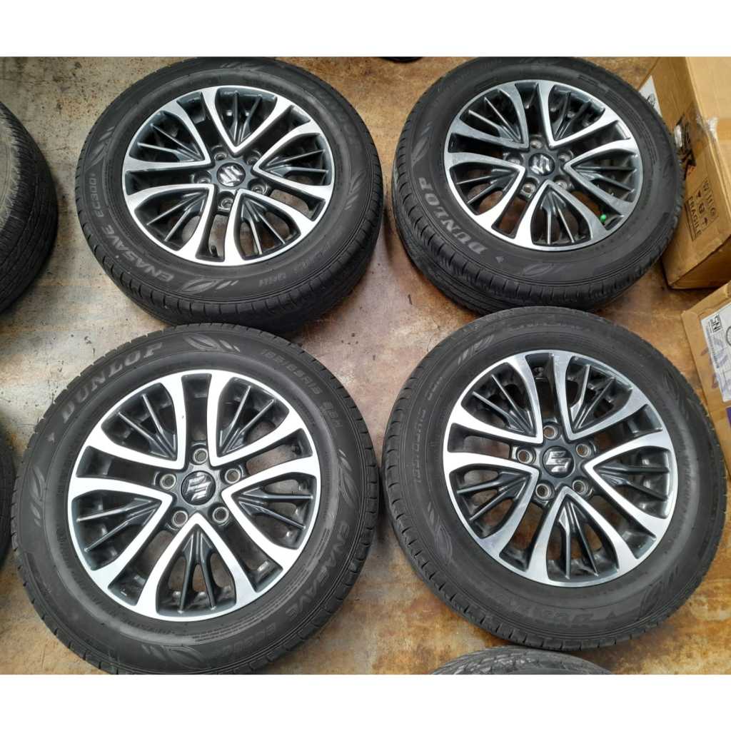 VELG OEM MOBIL STD ERTIGA R15X5,5 5X114 ET45G/P +BAN DUNLOP 185 65 R15(75%)