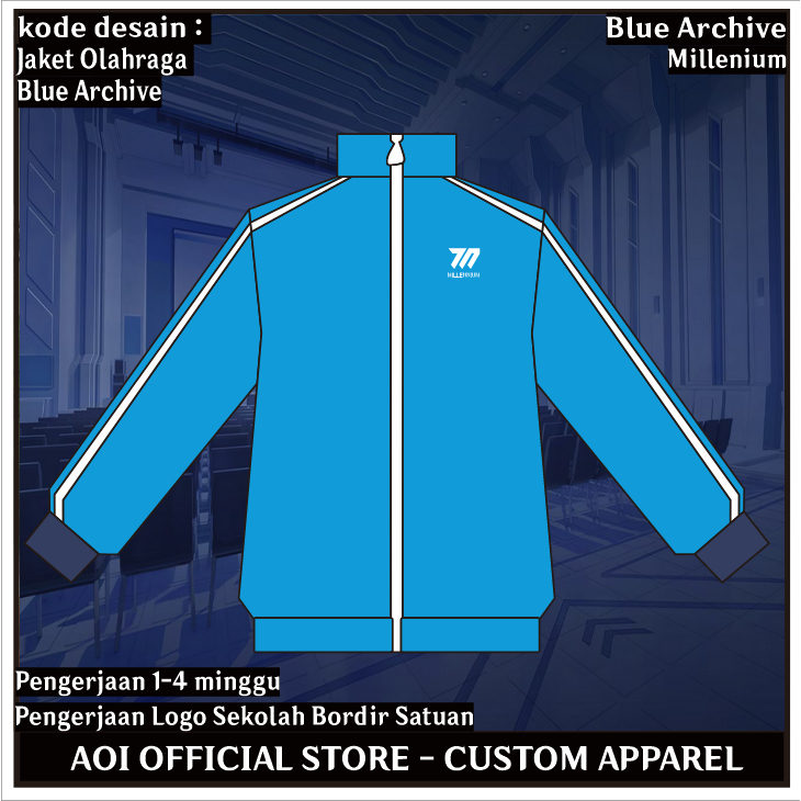 Jaket Olahraga Millennium Blue Archive Track Top