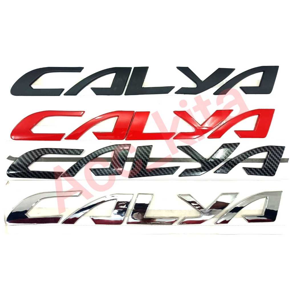 (ACC_KITA) STIKER EMBLEM LOGO KAP MESIN CALYA HITAM MERAH CHROME CARBON