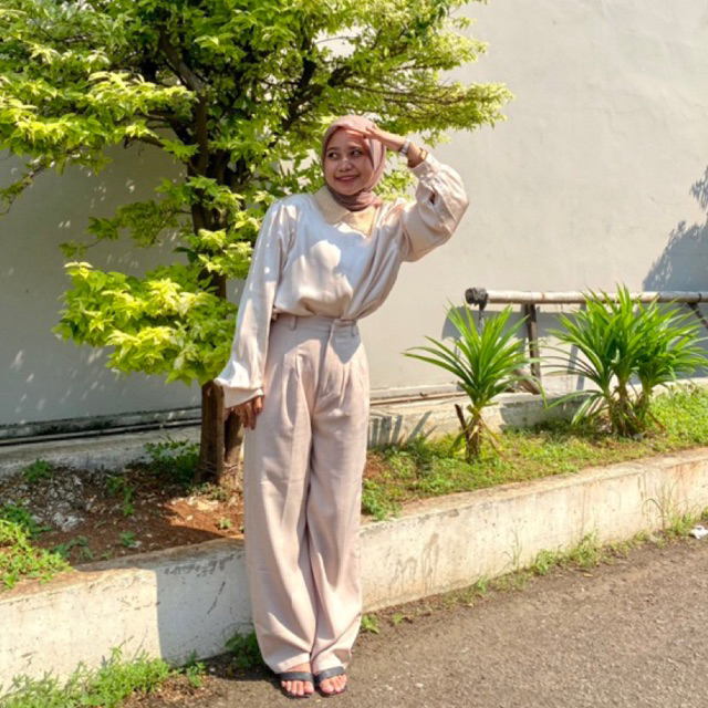 Sevira Satin Silky Blouse Premium / Atasan Kemeja Wanita Import