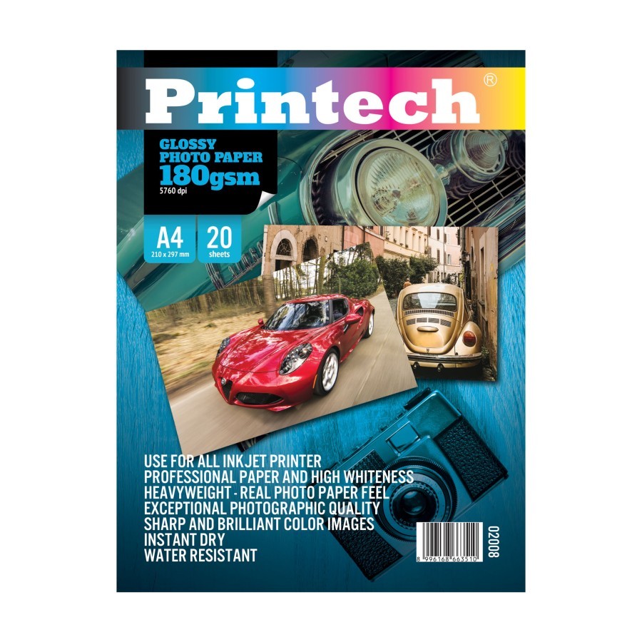 

Glossy Photo Paper Printech A4 180 GSM isi 20LBR