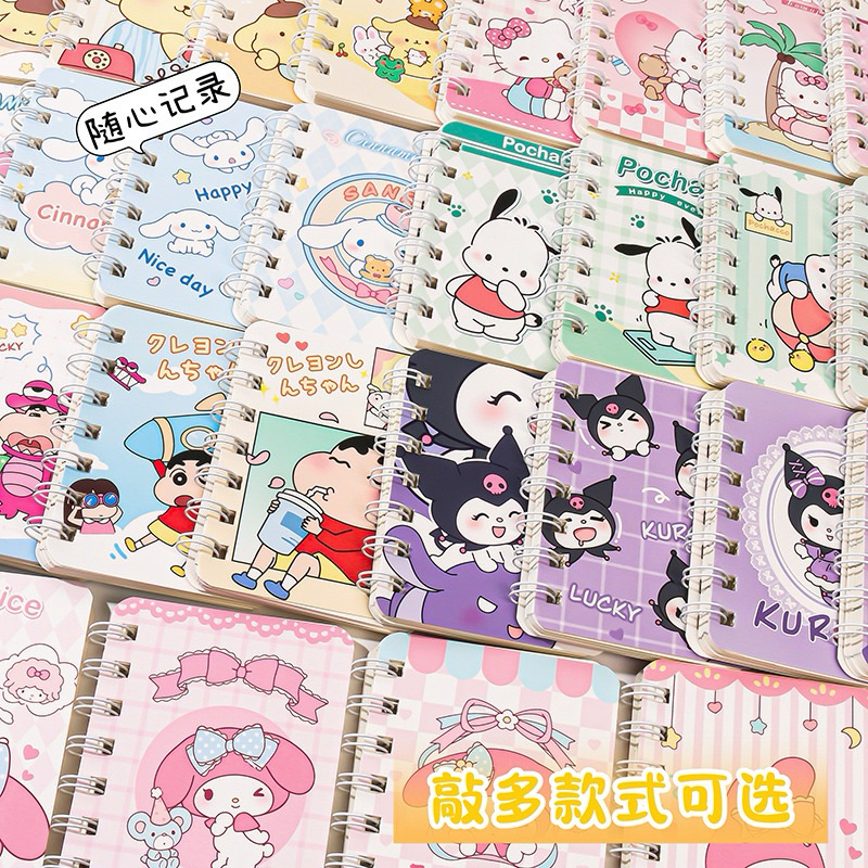 

Note Book Ring Motif Buku Memo Kecil A7 sanrio my melody cinnamonroll kuromi Spiral souvenir hampers mainaniyo Lembar Notebook Mini Buku Catatan Kecil Ukuran A7 Motif Lucu Buku Ring - Best Stationary