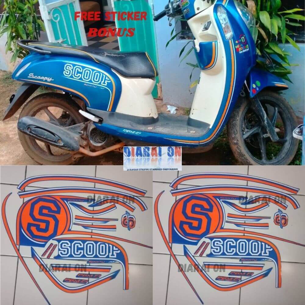 Striping Stiker Honda Scoopy 2014 - Scoopy Sporty Merah Murah
