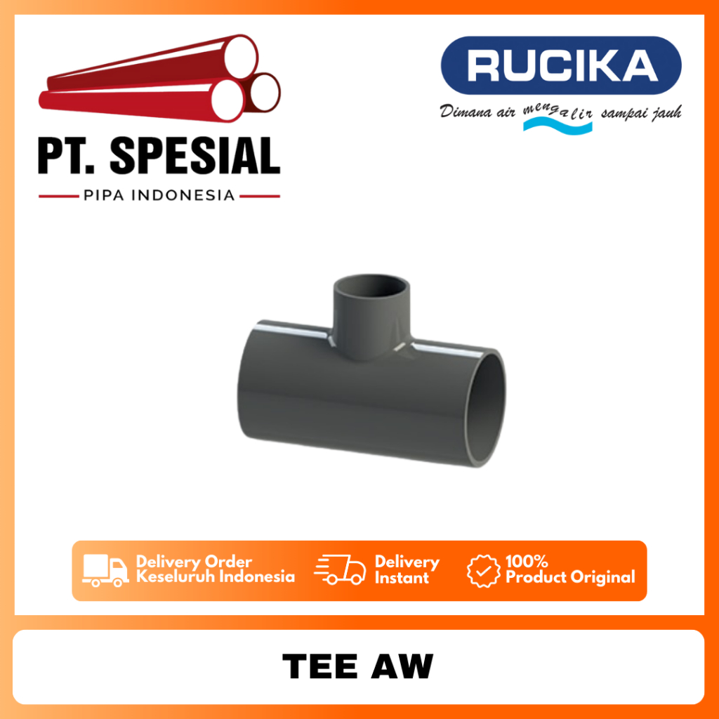 Tee AW PVC Rucika 1/2 - 1 1/2 Inch / Tee AW / Tee AW Rucika / Tee PVC AW - 10