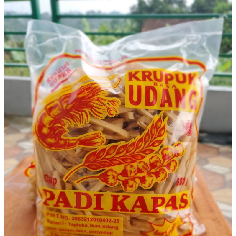 

Kerupuk Udang Stik SIRIAN (SISA IRISAN) 500 gram Padi Kapas