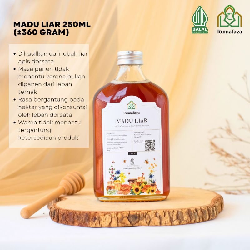 

Rumafaza Madu Hutan Liar Apis Dorsata 250 ml (360 gram)