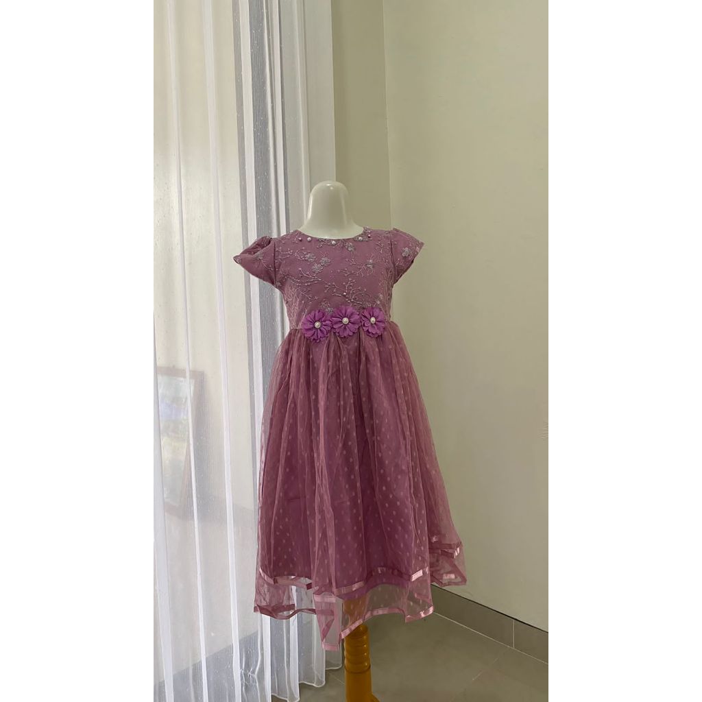 gaun dress baju pesta anak perempuan cewek import korea mewah elegan terbaru viral