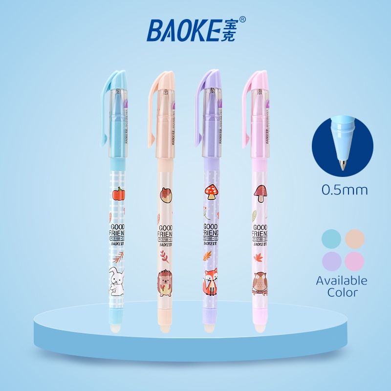 

BAOKE Erasable Gel Pen / Pulpen Gel 0.5mm Tinta Biru Hitam Stareery Sekolah PC5188 1pcs