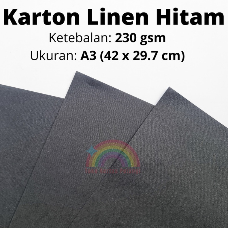 

KODE H19Q Karton Linen Hitam Ukuran A3 per 25 pcs