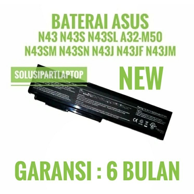 Baterai Batre Laptop ASUS N43 N43S N43SL N43SM N52J N43J N43JF N43JM