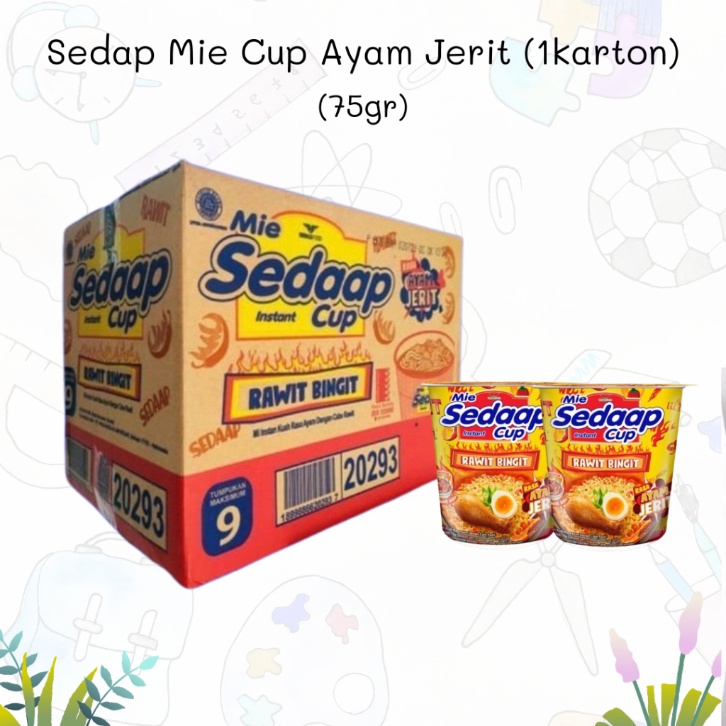 

MIE SEDAAP CUP AYAM JERIT 12x75gr (1KARTON)