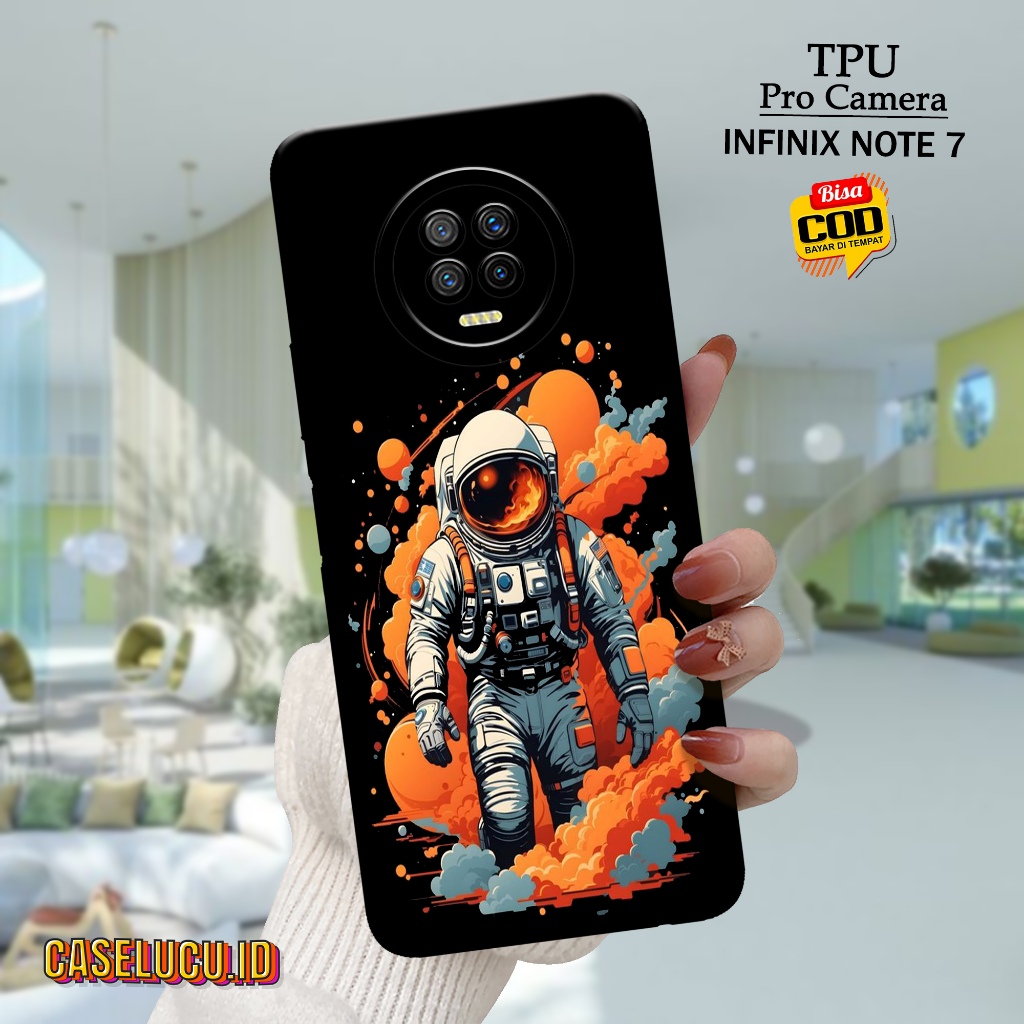 Casing Hp Infinix Note 7 Terbaru Fashion Case Astronot Case Hp Infinix Note 7 Soft Case Hp Infinix N
