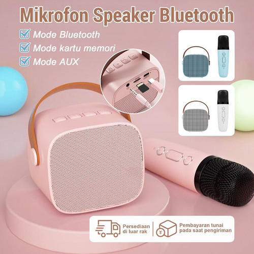 Mic Karaoke Bluetooth Portable Mikrofon Mini Karaoke Speaker Bluetooth Set Premium Lengkap Bass