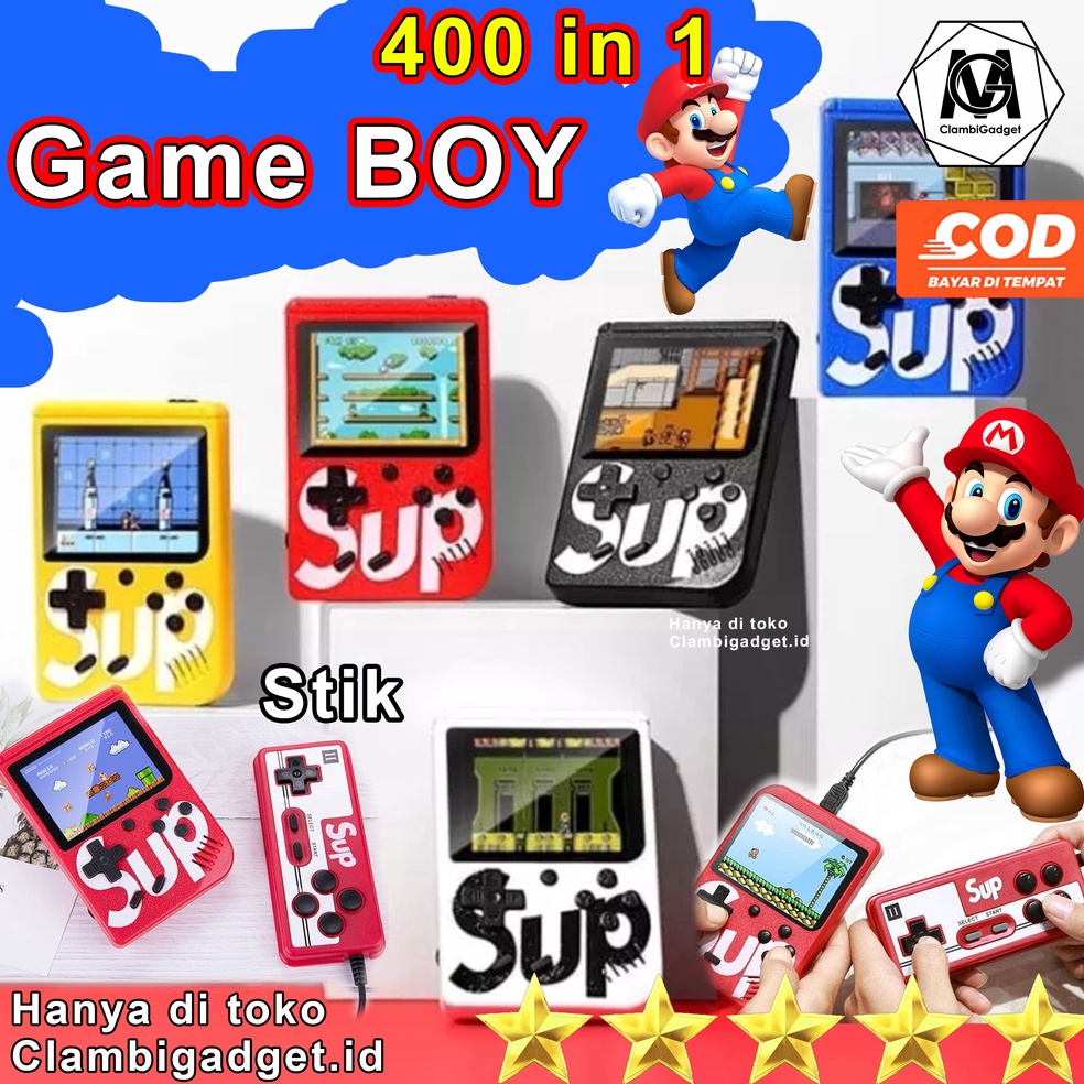 KODE E42I Mainan 2in1 GAME BOY Catro 4 IN 1 8 BIT SUP GameBoy Mini Stik Mariobros Nintendo Tendo Sup