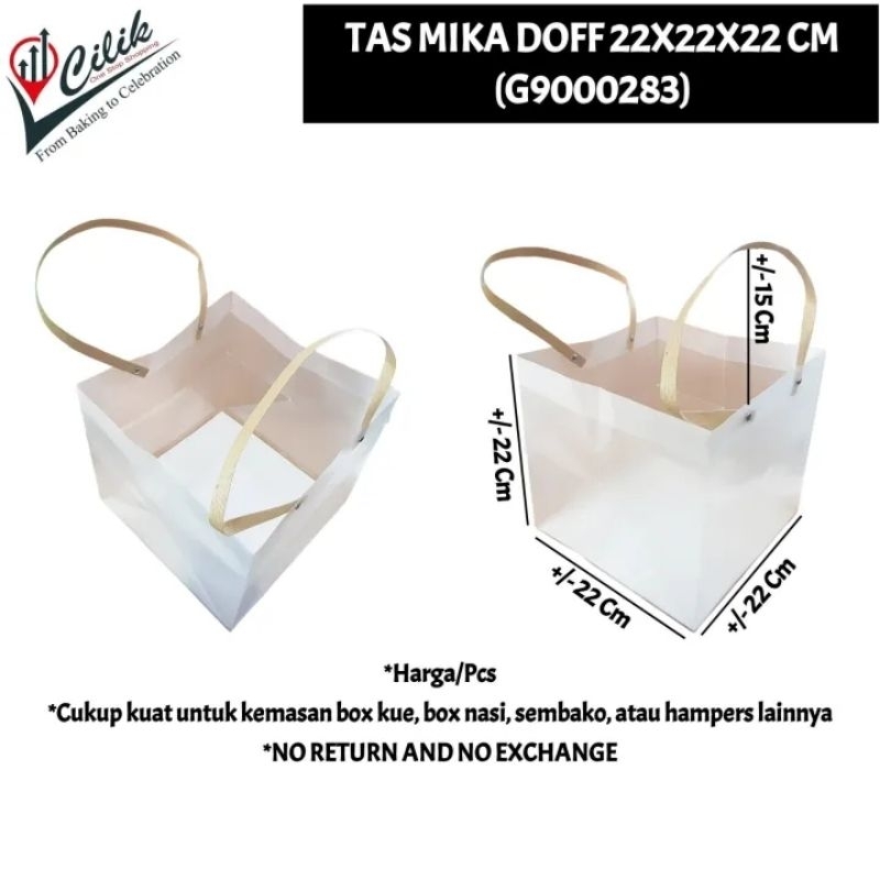 

tas mika doff 22x22x22 kemasan packaging kado toples kue makanan gift