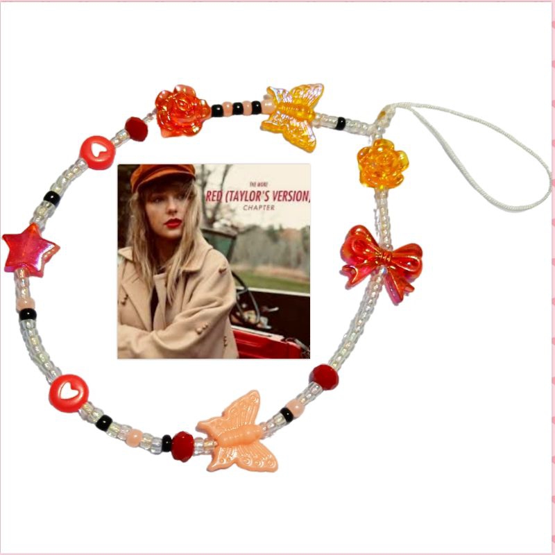 Taylor Swift Phone Strap / Taylor Swift Keychain / Red Taylor Swift / Gantungan Taylor Swift