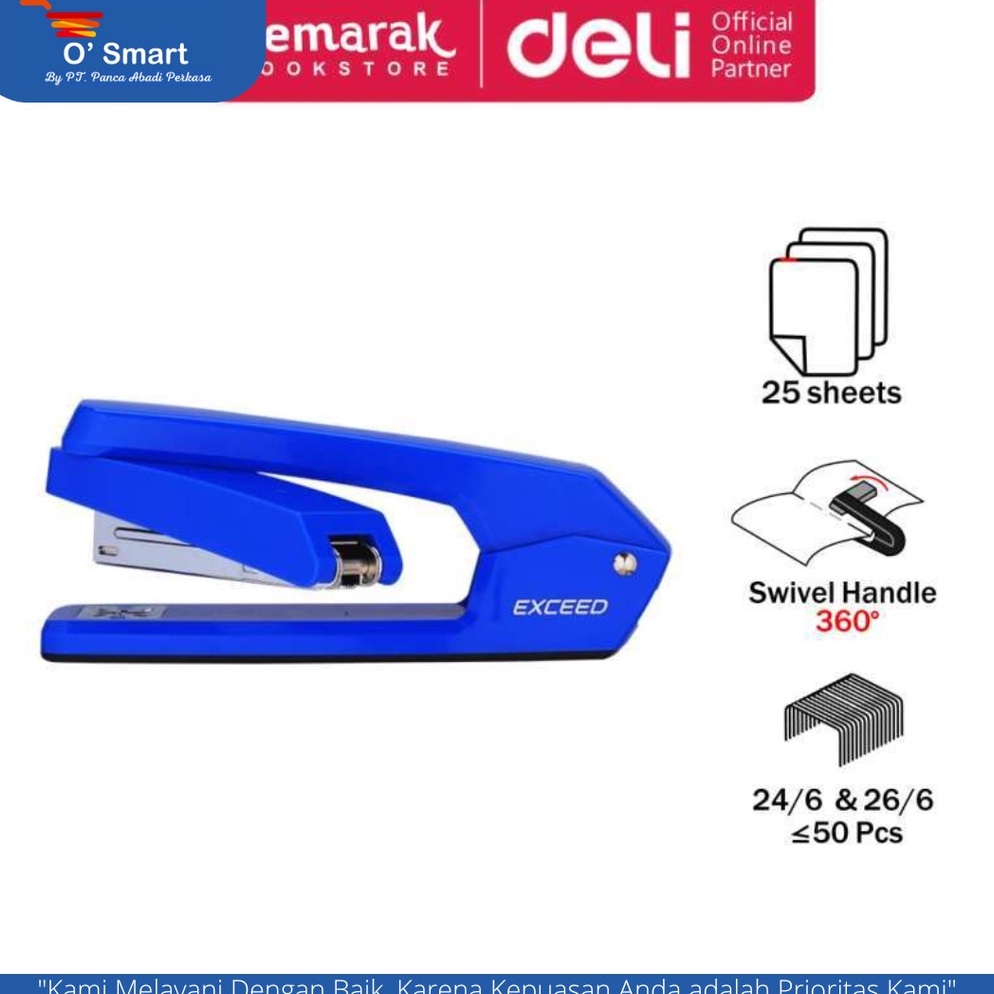 

KODE X5L DELI Stapler Putar 3Arah 25Lmbr 246 266 Setengah StripE434