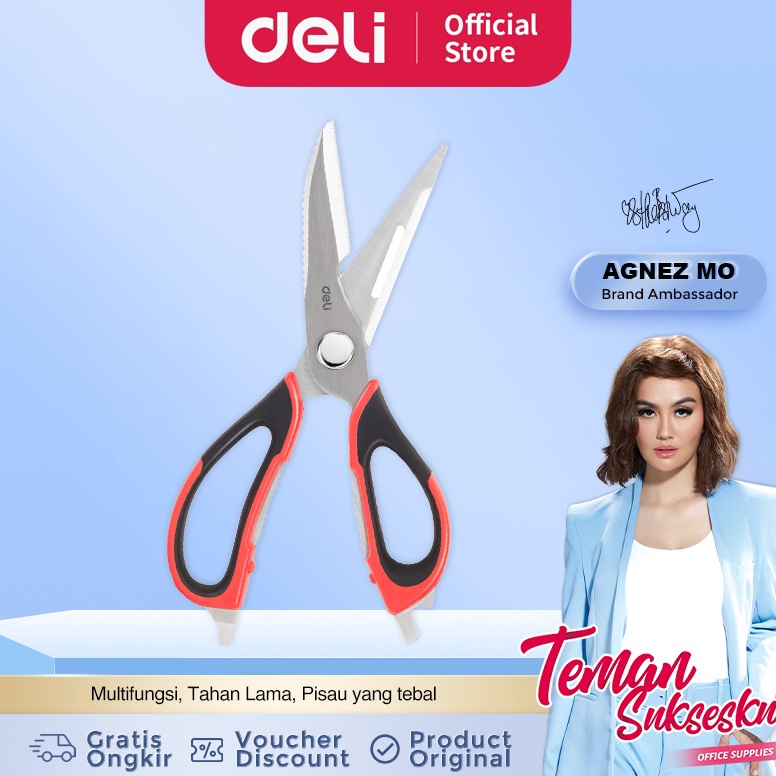 

KODE N77Q Deli Kitchen Scissors Gunting Dapur Multifungsi 225mm Pisau Tajam 7777