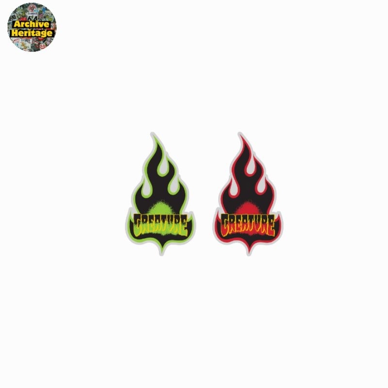 

sticker Creature fire flames logo stiker skateboards brand skate clothing