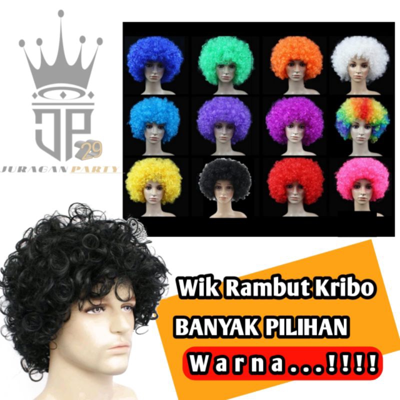Wig Rambut Kribo, Wig Rambut Kriting, Wig Rambut Palsu,wig rambut Badut, wig rambut