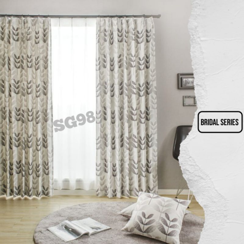 GA01 - gorden plisket cantolan kawat s motif amanda abu/gorden jendela/gorden pintu/gorden murah