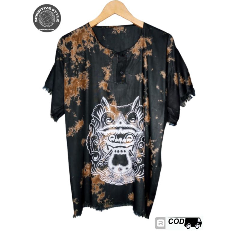 Original baju barong bali hitam bercak pria dan wanita baju barong bali baju santai baju pantai bali