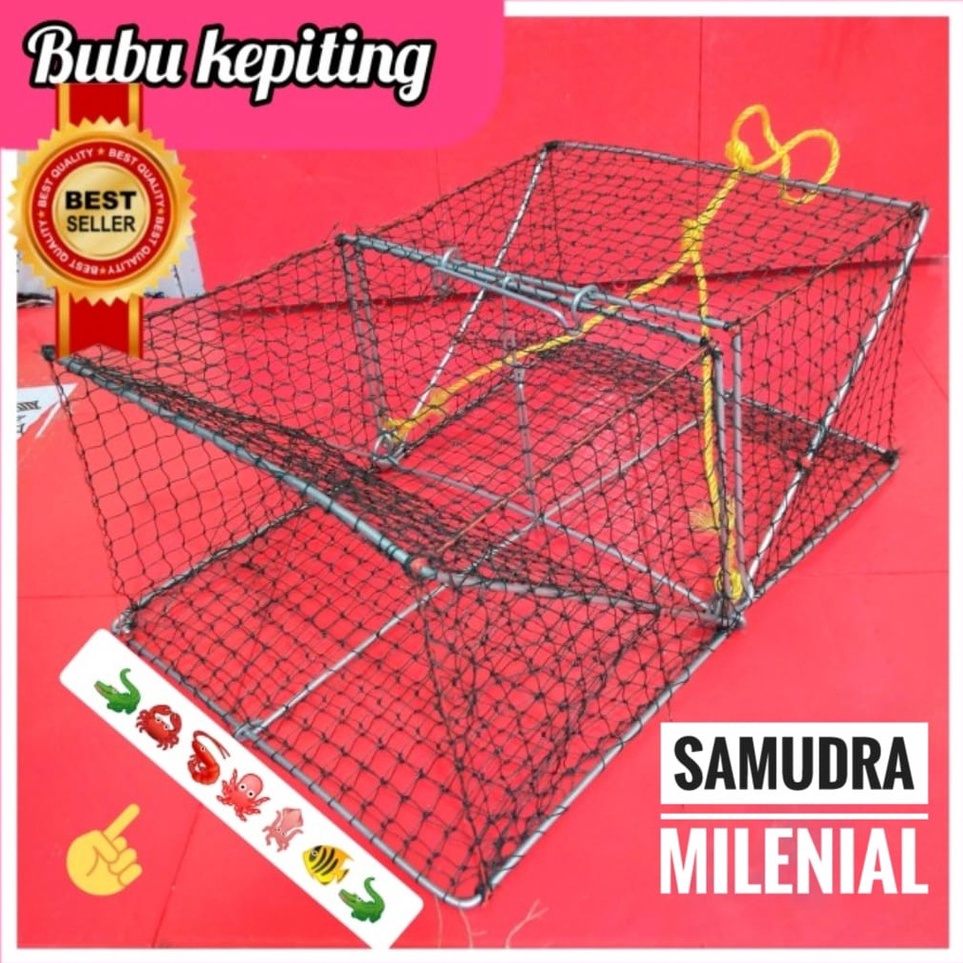 Produk BUBU JEBAKAN KEPITING KAWAT TEBAL  PERANGKAP KEPITING 2 PINTU  JEBAKAN KEPITING  JARING IKAN