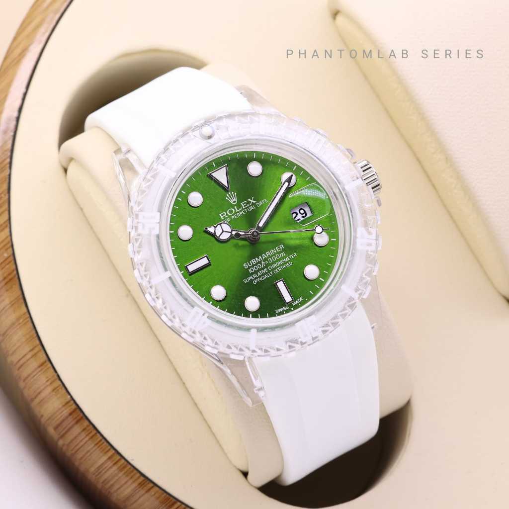Jam Tangan wanita Rolex Phantomlad Tali rubber tanggal aktif free box ( COD)