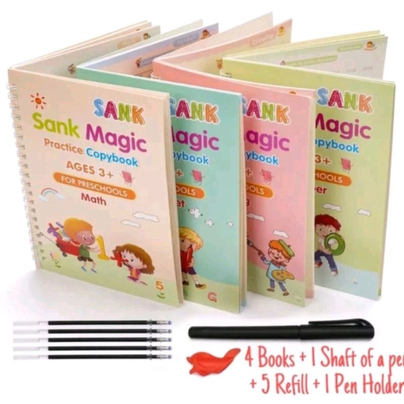 

[ZEN] Buku Sank Magic Book Buku Edukasi Anak Isi 4Buku With Pen Murah