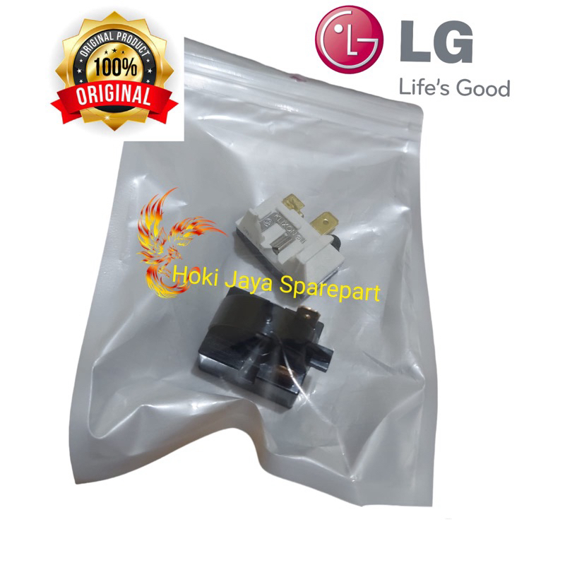 [ 1 Set ]RELAY PTC PIN 2 OVERLOAD KULKAS LG ORIGINAL 2 PINTU