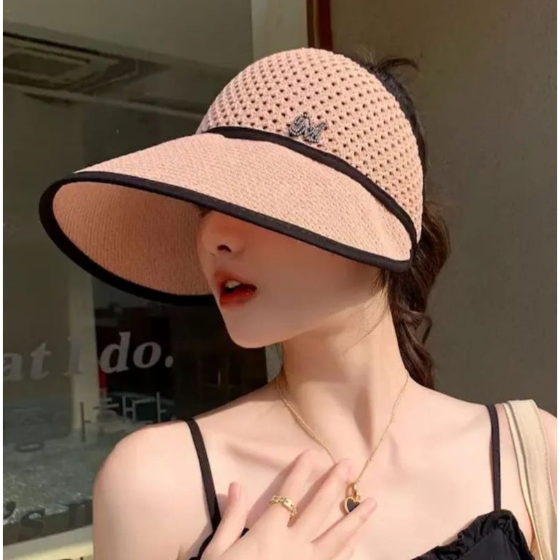 Topi pantai wanita topi import