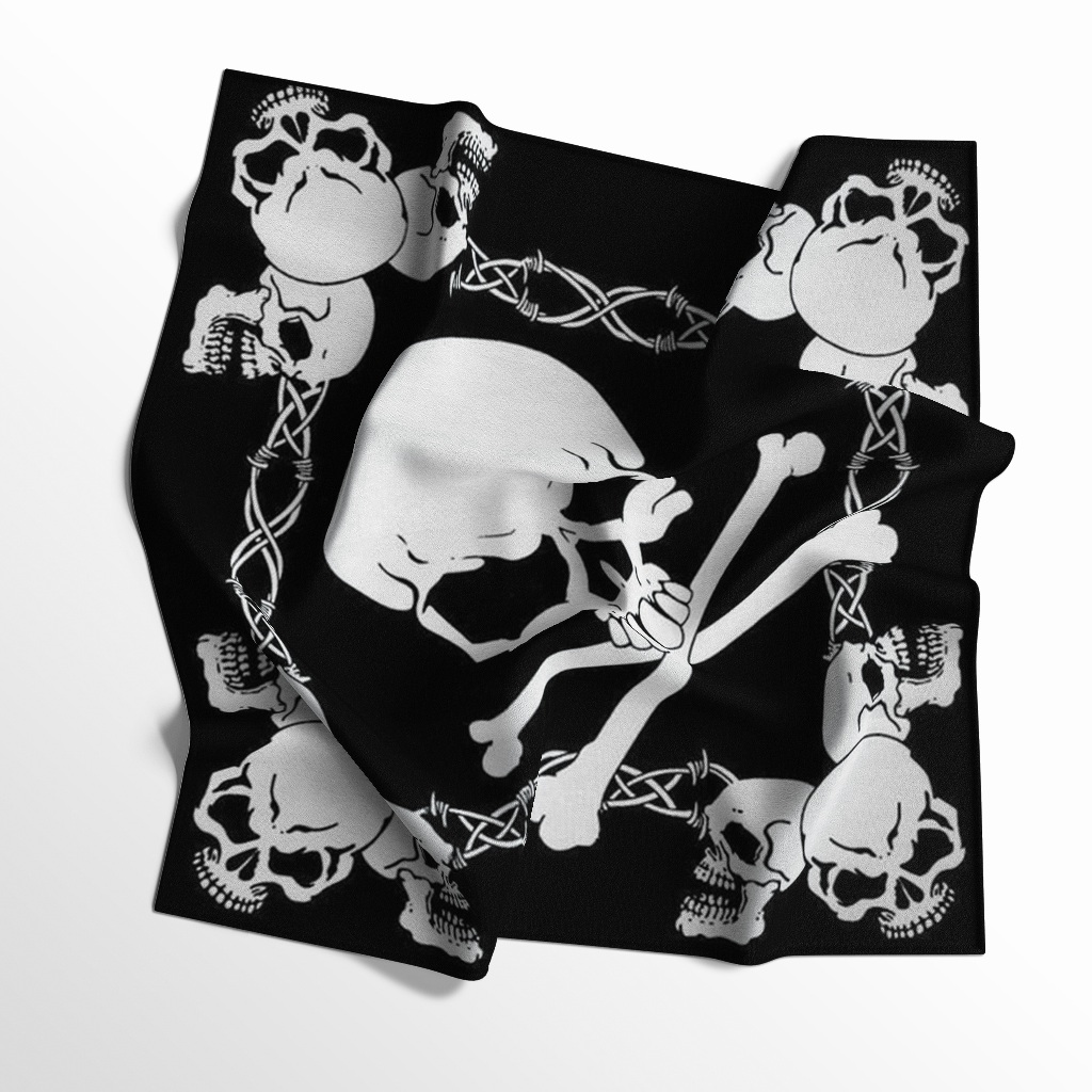 CAPITAL - Bandana Slayer motif Tengkorak Black - syal multifungsi - aksesoris Fashion