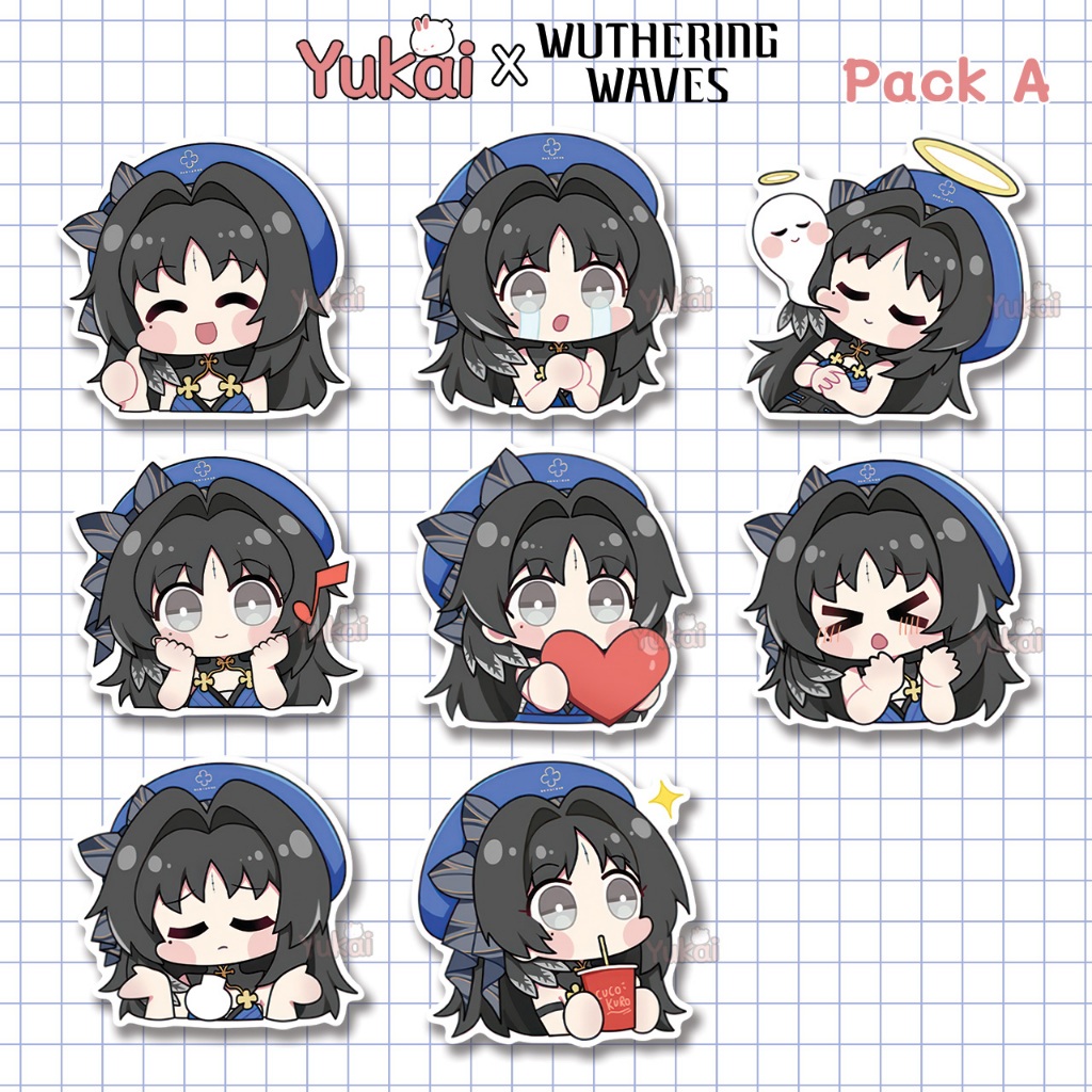 

Stiker Pack Yangyang Wuthering Waves Premium, Sticker Anime Waterproof
