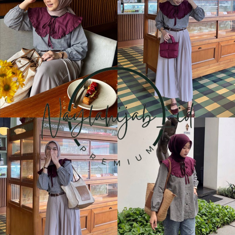 MICKEY BLOUSE/BLOUSE RUFFLE/KEMEJA KERAH/BLOUSE KERAH RUFFLE/BLOUSE KOTAK KOTAK