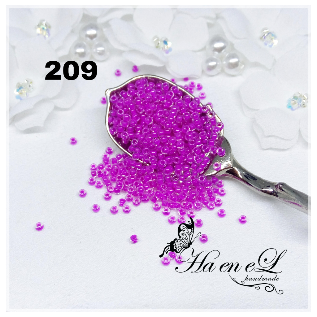 Payet Miyuki pasir seedbead (RR) ukuran 12/O(sp) & 11/O kode 209 (10gr) pink / fuchsia