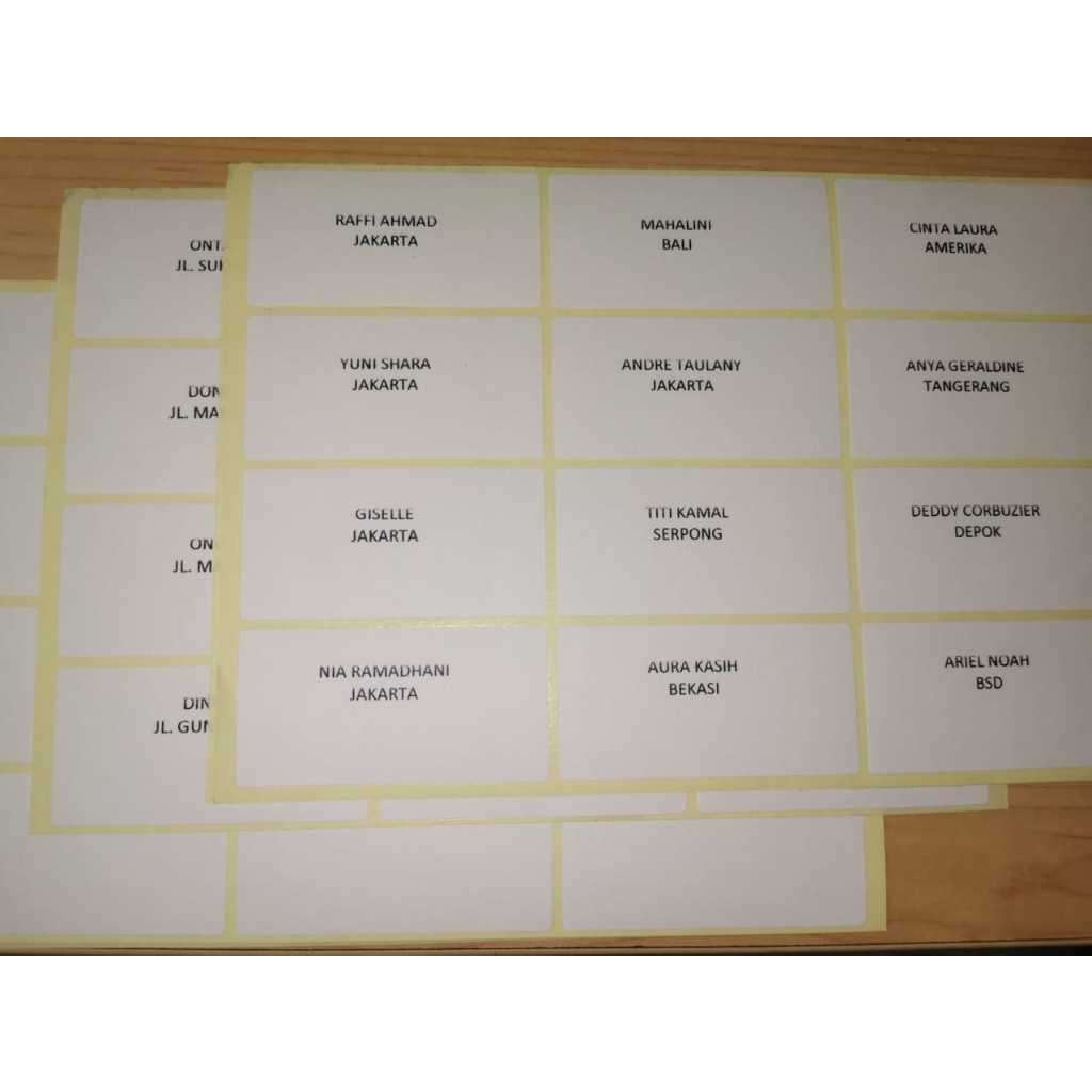 

PROMO!! HARGA PER 12 PCS - CETAK LABEL NAMA UNDANGAN 103 / PROSES SUPER CEPAT