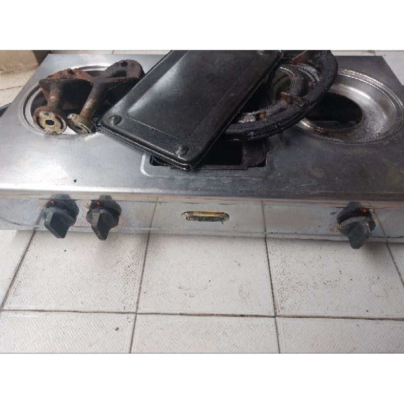 kompor gas rinnai 3tungku grill pan/ dgn pemanggang