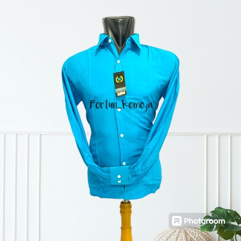 Kemeja Polos Tangan Panjang ✓ Kemeja Pria Biru Tosca ✓ kemeja pria ✓ kemeja pria katun