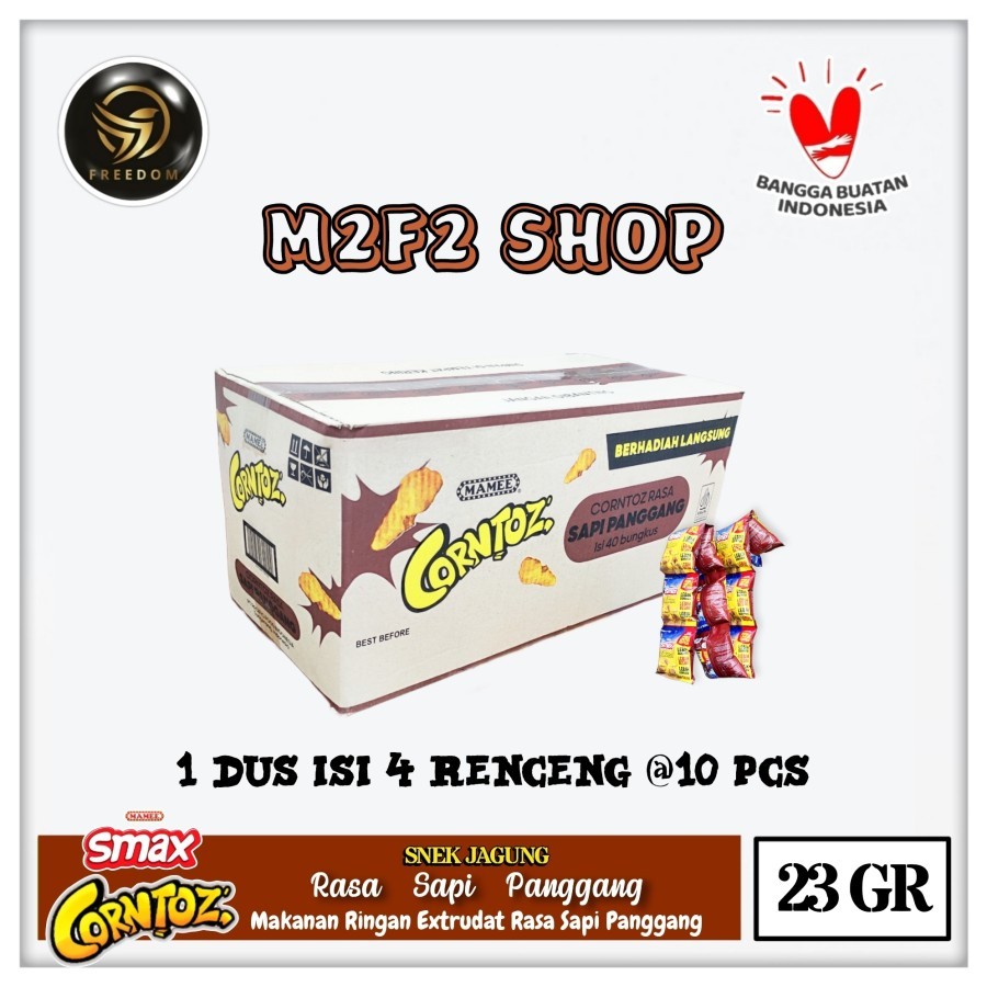 Mamee Snack Corntoz Camilan Rasa Sapi Panggang - 23 gr Kemasan Karton (Khusus Bluebird/Gosend/Grab)