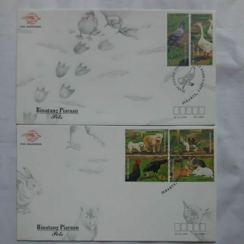 

Perangko SHP 1999 Binatang Piaraan Pets set 2 sampul prangko