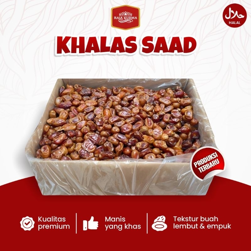 

Kurma Khalas Saad 10Kg Buah Tebal Makanan Khas Arab Buah Premium Oleh-oleh Umroh Haji